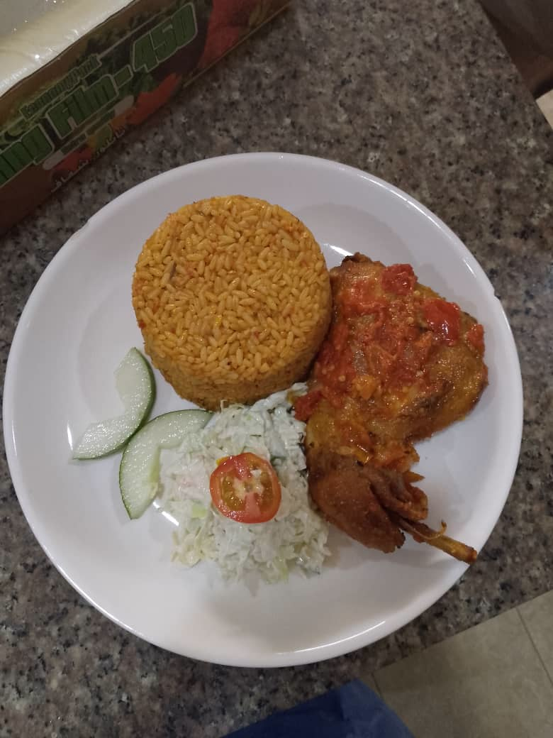 Jollof rice & Chicken. image