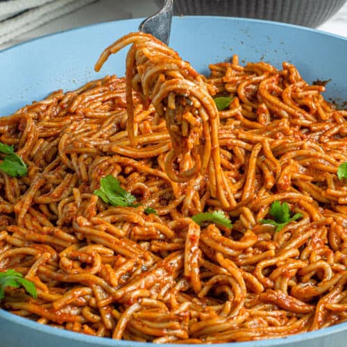 White/Jollof Spaghetti & beef. image